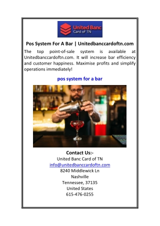 pos system for a bar unitedbanccardoftn com