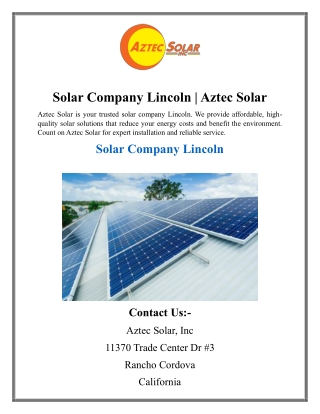 Solar Company Lincoln