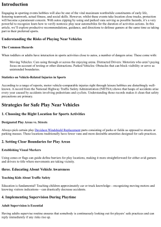How to Ensure Safe Play Near Vehicles During Sports Activities