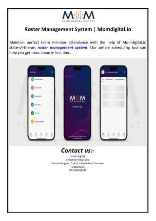 Roster Management System | Momdigital.io