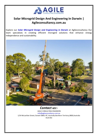 Solar Microgrid Design And Engineering In Darwin | Agileconsultancy.com.au