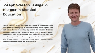 joseph weston lepage a pioneer in blended