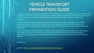 vehicle transport preparation guide