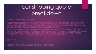 car shipping quote breakdown