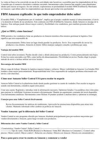 FBM Amazon explicado: lo que todo emprendedor debe saber