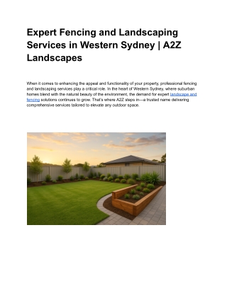 Expert Fencing and Landscaping Services in Western Sydney _ A2Z Landscapes