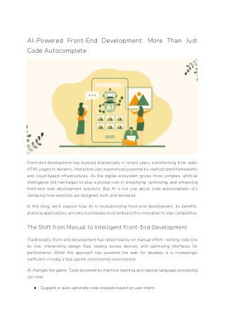 ai powered front end development more than just