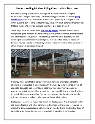 understanding modern piling construction