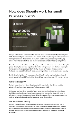 How does Shopify work for small business in 2025