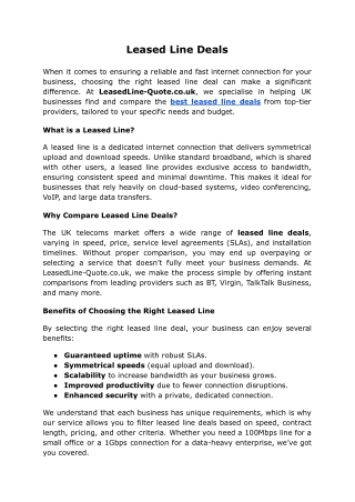 Leased Line Deals