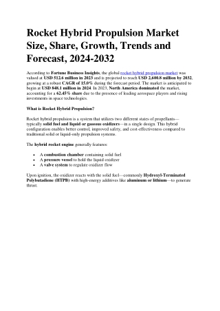 Rocket Hybrid Propulsion Market
