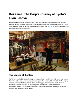 Koi Yama_ The Carp’s Journey at Kyoto’s Gion Festival