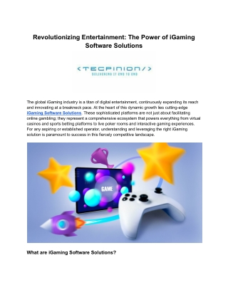 Revolutionizing Entertainment_ The Power of iGaming Software Solutions
