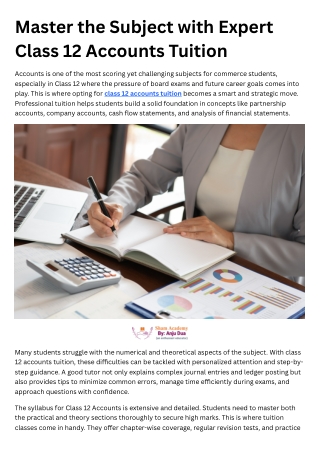 master the subject with expert class 12 accounts