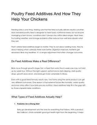 poultry feed additives and how they help your