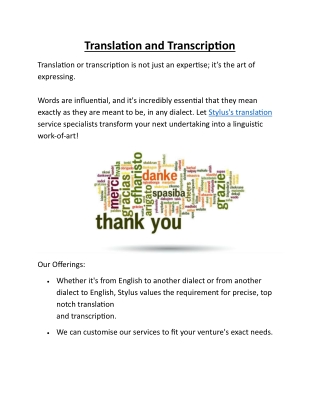 Translation and Transcription