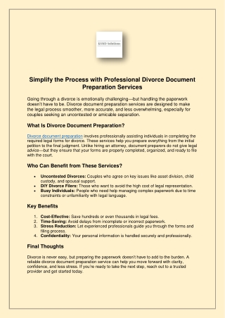 simplify the process with professional divorce