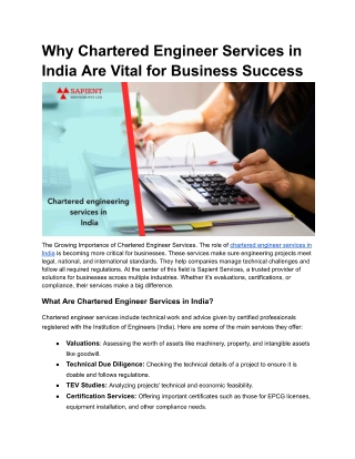 chartered engineer services in india