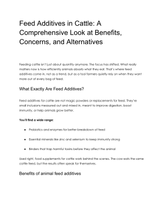 Feed Additives in Cattle_ A Comprehensive Look at Benefits, Concerns, and Alternatives