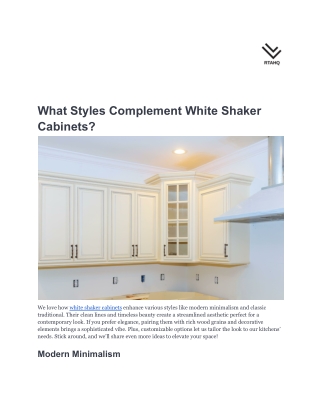 What Styles Complement White Shaker Cabinets-RTAHQ