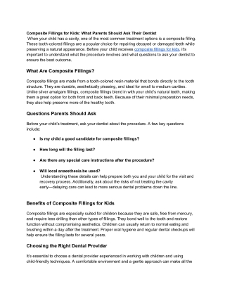 Composite Fillings for Kids_ What Parents Should Ask Their Dentist