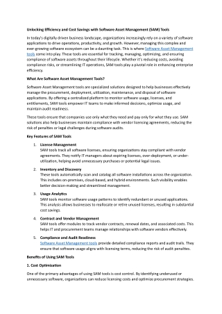 Unlocking Efficiency and Cost Savings with Software Asset Management Tools