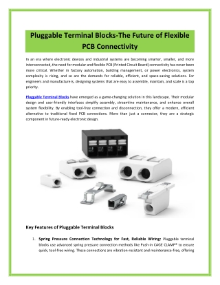 pluggable terminal blocks the future of flexible