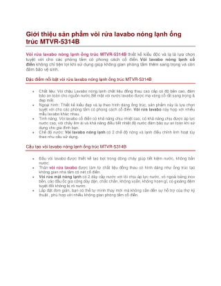 Vòi Rửa Lavabo Nóng Lạnh Ống Trúc MTVR-5214B