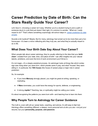 Career Prediction by Date of Birth_ Can the Stars Really Guide Your Career