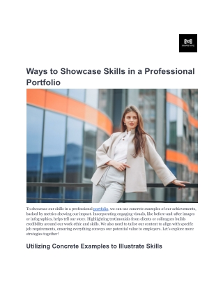Ways to Showcase Skills in a Professional Portfolio-Mapsstudio