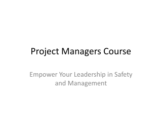 project managers course