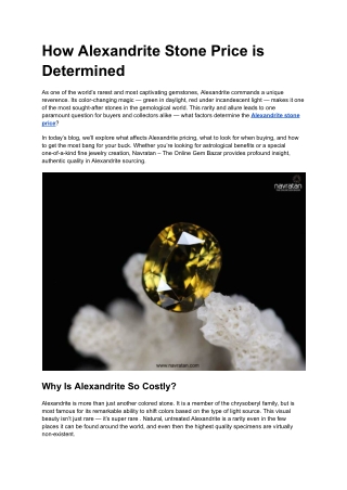 How Alexandrite Stone Price is Determined
