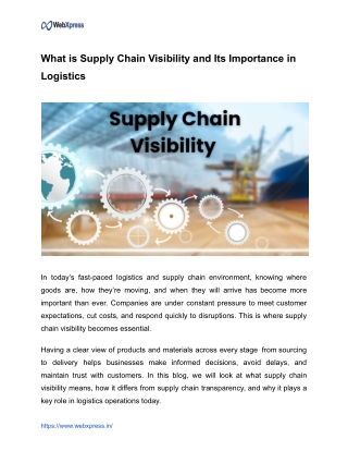 What is Supply Chain Visibility and Its Importance in Logistics