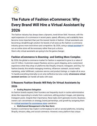 The Future of Fashion eCommerce_ Why Every Brand Will Hire a Virtual Assistant by 2026