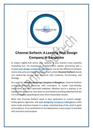 channel softech a leading web design company