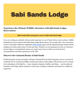 experience the ultimate wildlife adventure with