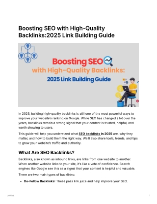Boosting SEO with High-Quality Backlinks:2025 Link Building Guide