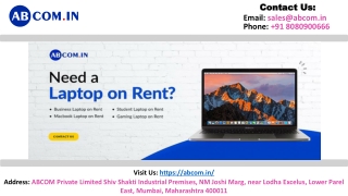 Rent a MacBook Anywhere in India with ABCOM
