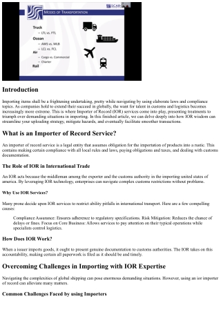 Perfecting Foreign Shipment Challenges with Skilled IOR Solutions for Smooth Imp