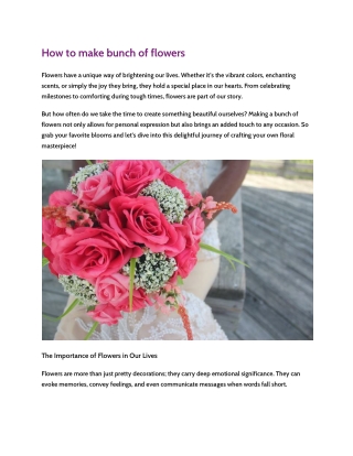How to make bunch of flowers