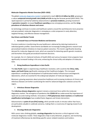 Molecular Diagnostics Market Overview
