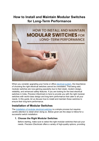 how to install and maintain modular switches