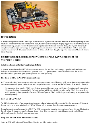 Comprehending SBCs: An Key Component for MS Teams