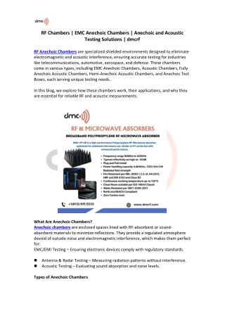 RF Chambers | EMC Anechoic Chambers | Anechoic and Acoustic Testing Solutions |