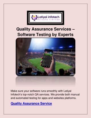 Quality Assurance Services – Software Testing by Experts