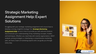 Strategic Marketing Assignment Help – Expert Solutions for Top Grades