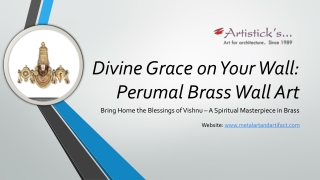 Divine Brass Wall Art: Lord Perumal Sculpture in Antique Finish