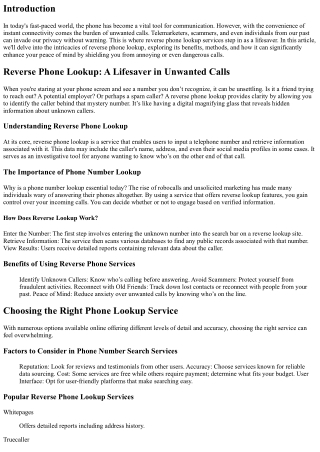 Reverse Phone Lookup: A Lifesaver in Unwanted Calls