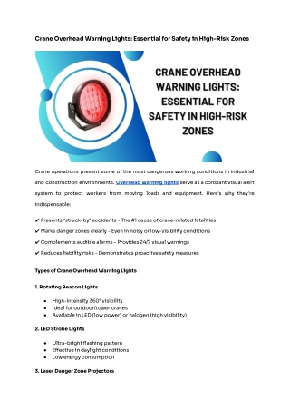 Crane Overhead Warning Lights_ Essential for Safety in High-Risk Zones
