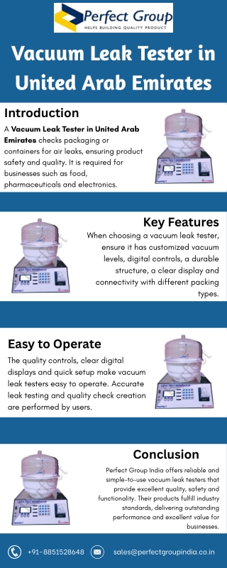 Vacuum Leak Tester in United Arab Emirates